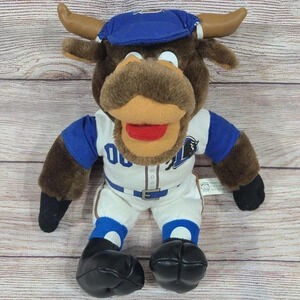 Minor League Baseball Plush Durham Wool E. Bull 00 Stuffed Animal Blue White 10"